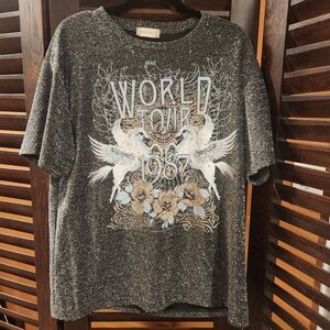 Altar'd State Shimmering Black and Silver Top